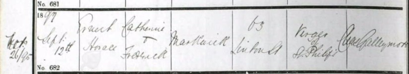 Ernest Markwick baptism