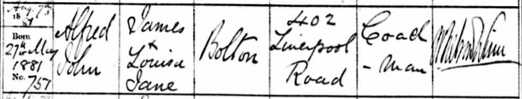 Alfred John baptism