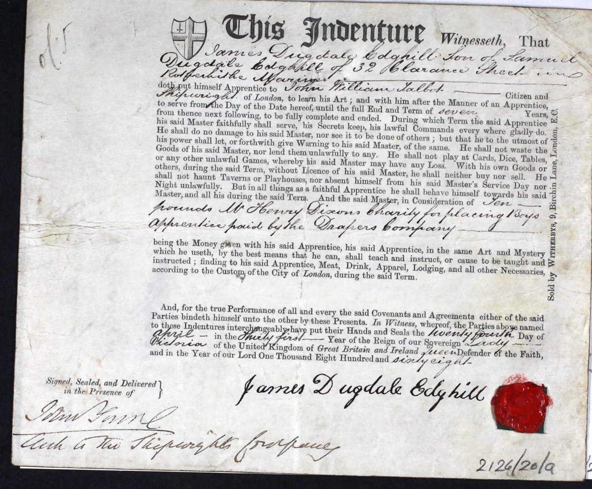 james dugdale edghill freeedom of city papers 1875