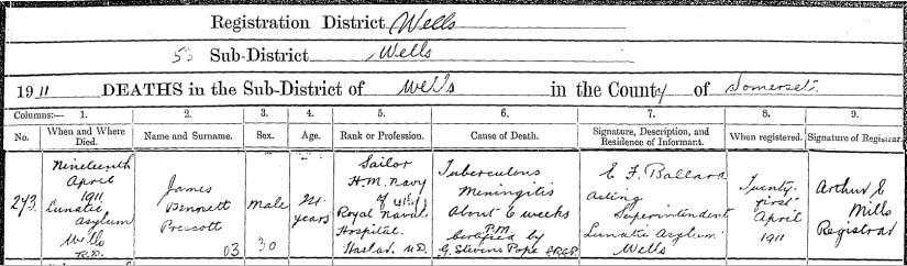 James Bennett Prescott death